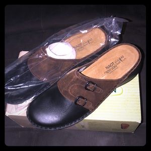 Noat black brown clogs size 11